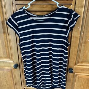 Staccato Black and White Striped Women's Top